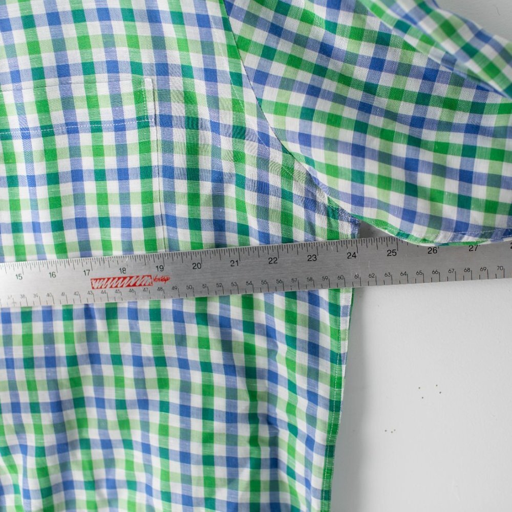 Alex Cannon Men's Long Sleeve Button Up Blue Green Plaid Large - Picture 9 of 10